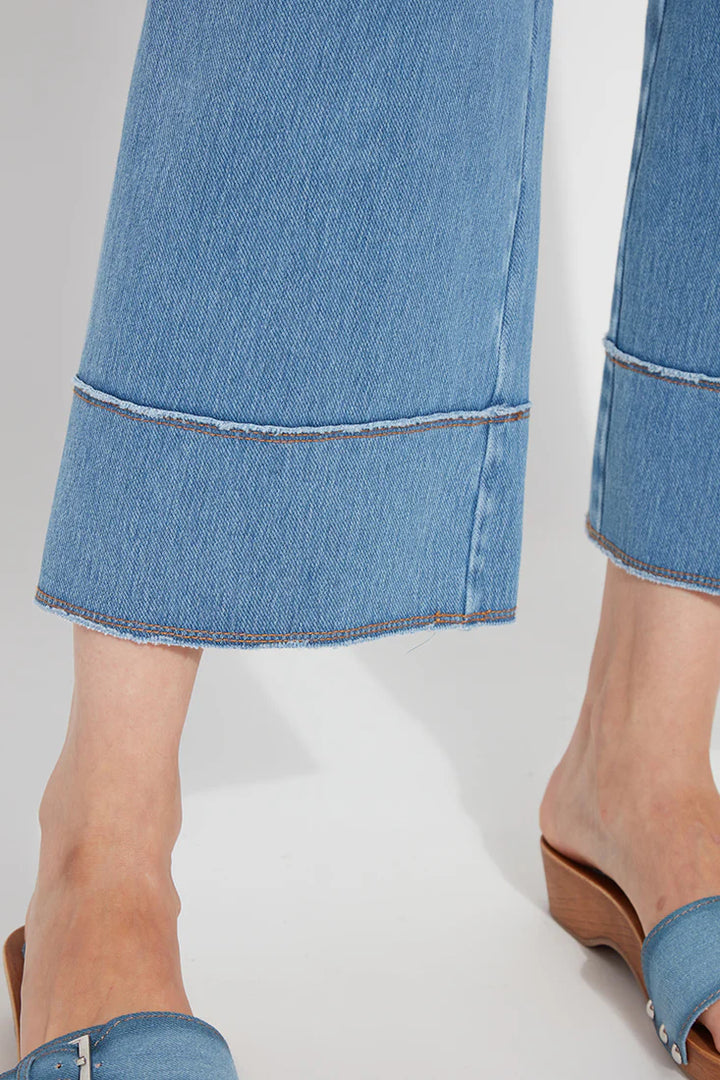 Lysse Margo Hi Waist Wide Crop Jean in Bleached Denim