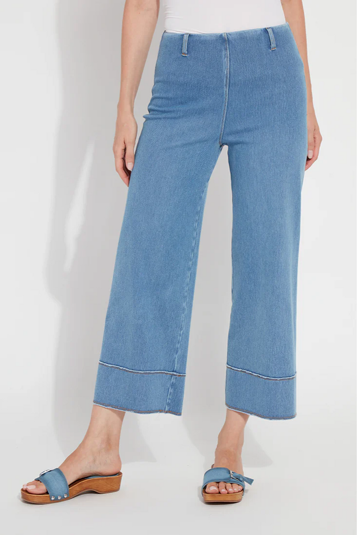 Lysse Margo Hi Waist Wide Crop Jean in Bleached Denim