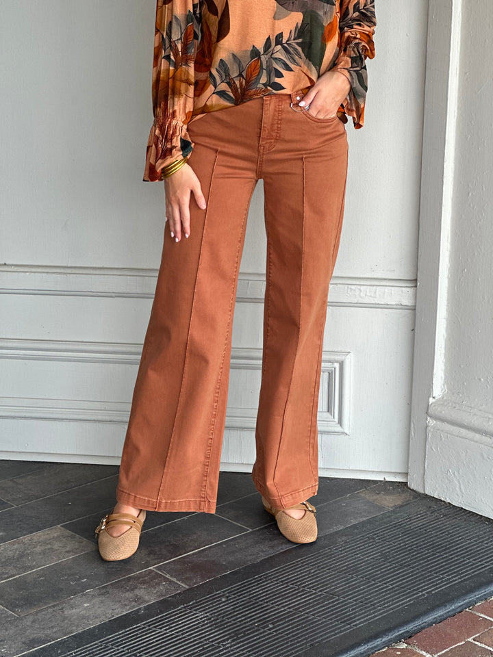 French Dressing Olivia Wide Leg Jeans in Bronze