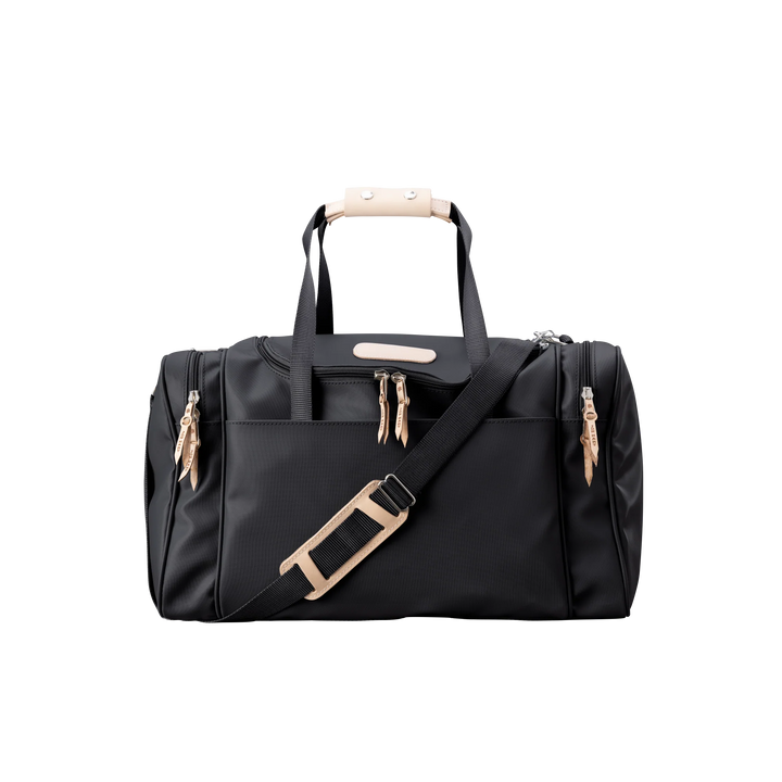 Jon Hart Medium Square Duffel in Black Coated Canvas
