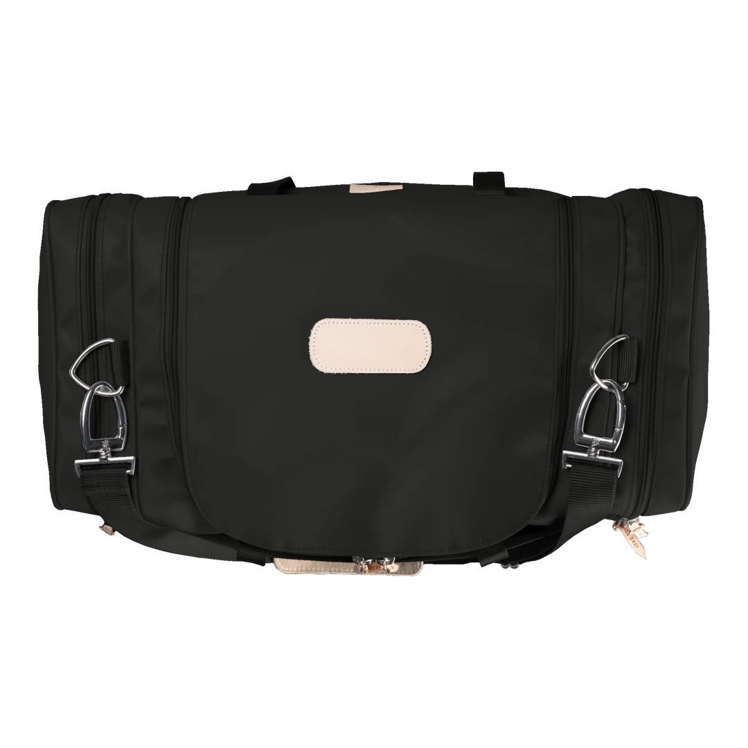Jon Hart Medium Square Duffel in Black Coated Canvas