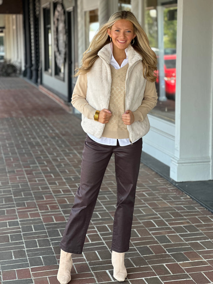 Renuar Knit Vest in Oyester