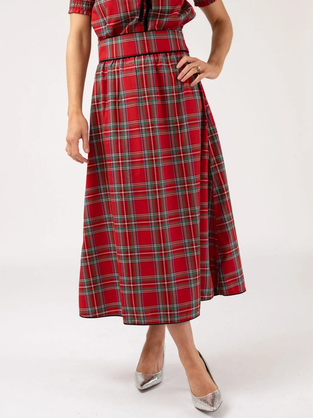 Beau & Ro Markey Skirt in Holiday Plaid