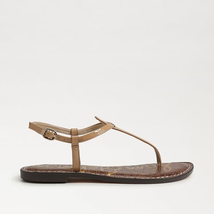 Sam Edelman Gigi Thong Sandal in Almond Beige Leather