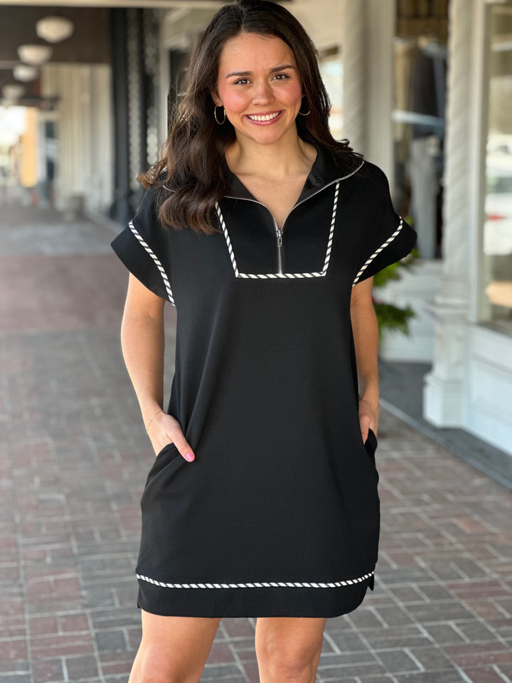 Black Collared Mini Dress