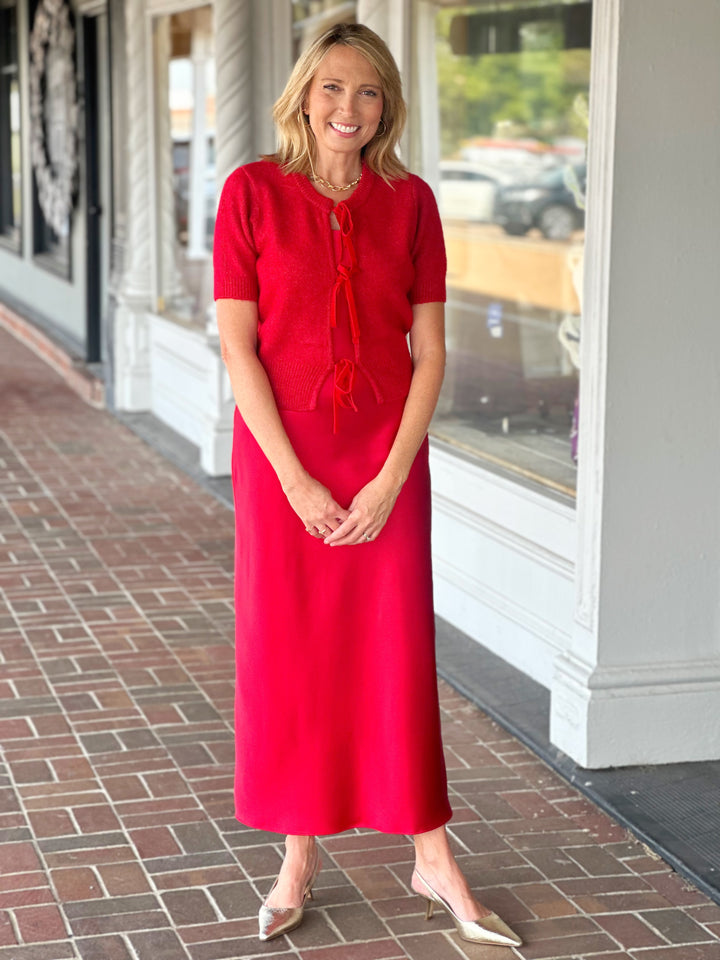 Steve Madden Sereia Cardigan in Dark Red