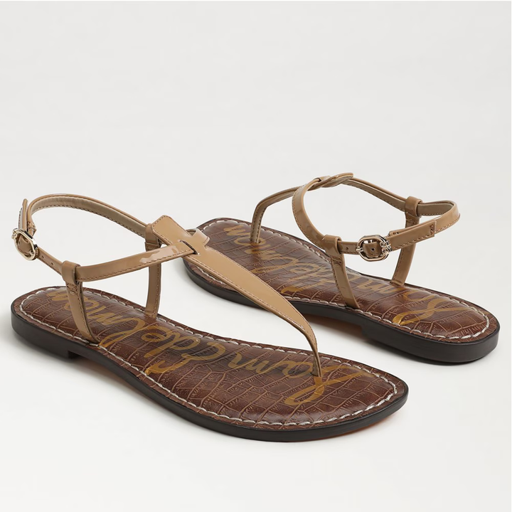 Sam Edelman Gigi Thong Sandal in Almond Beige Leather