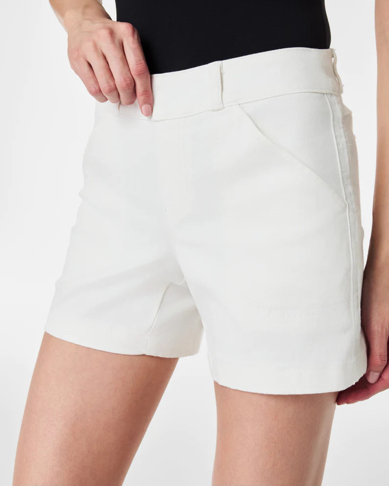 Spanx Stretch Twill 4" Shorts in White