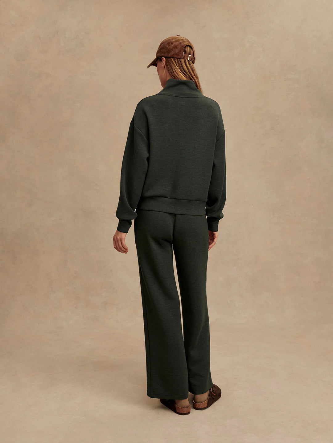 Varley Davidson Sweat in Olive Marl
