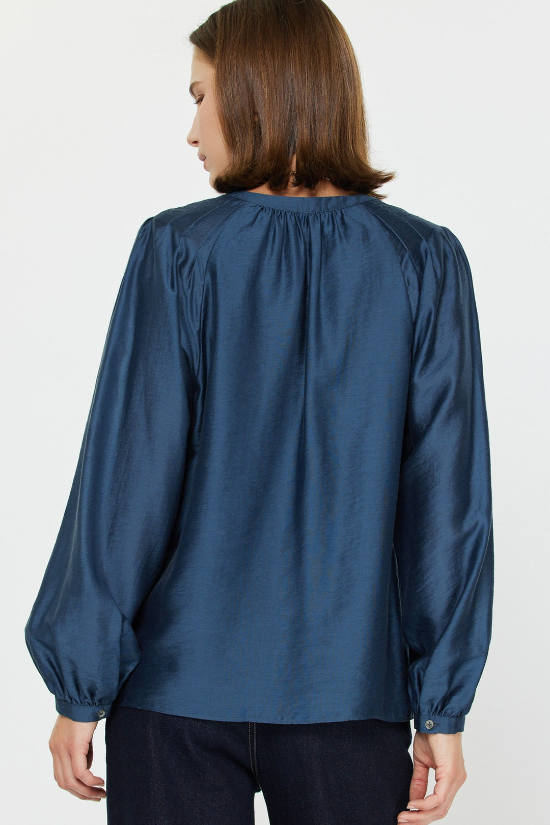 V-neck Long Sleeve Sapphire Top