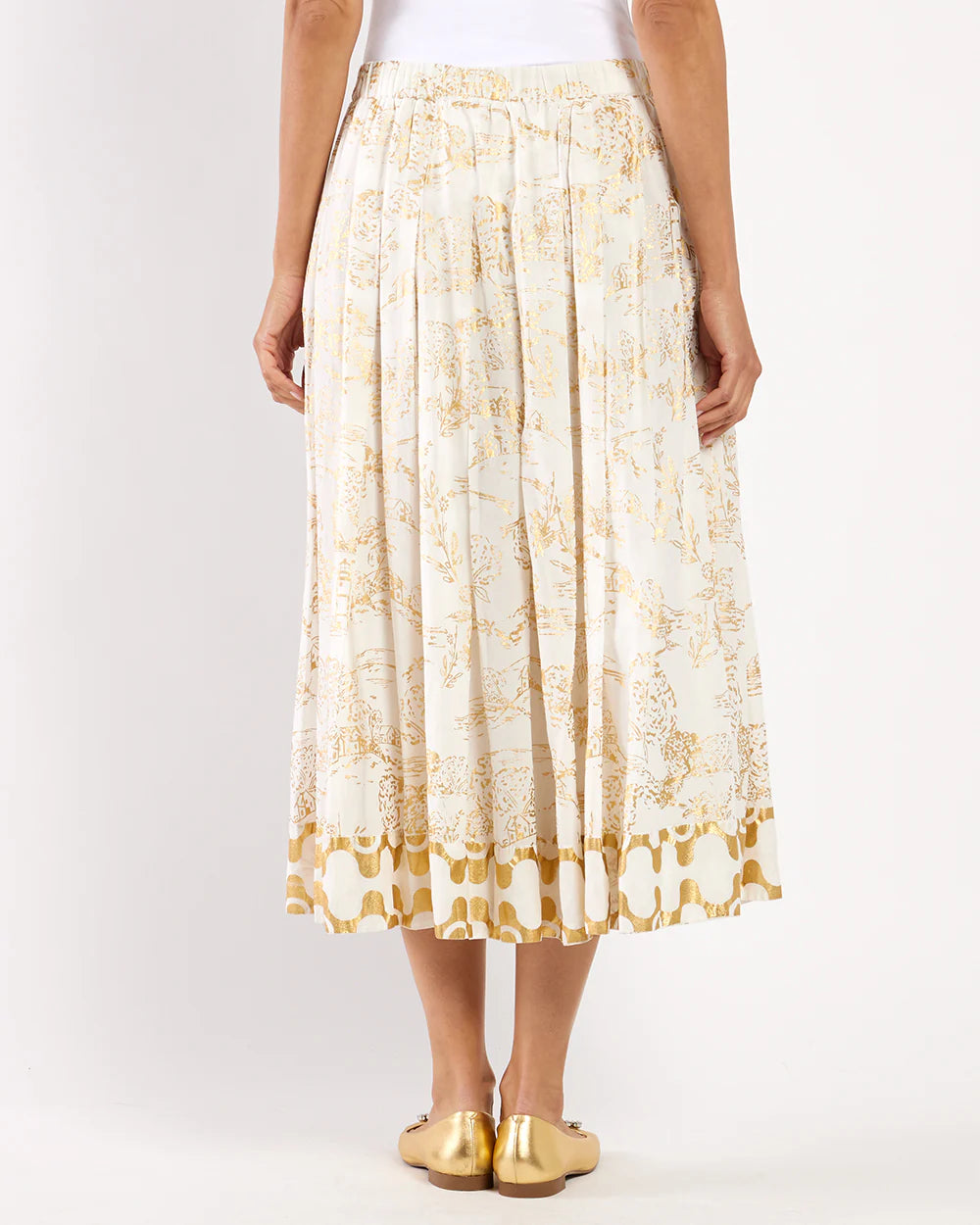 Jude Connally Meredith Skirt Cotton Voile in Toile White Gold