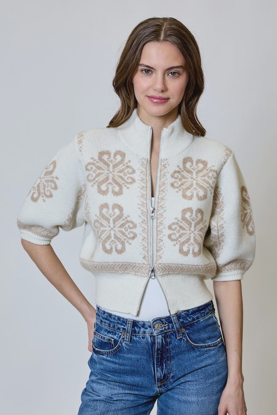 Noella Top in Dove Combo