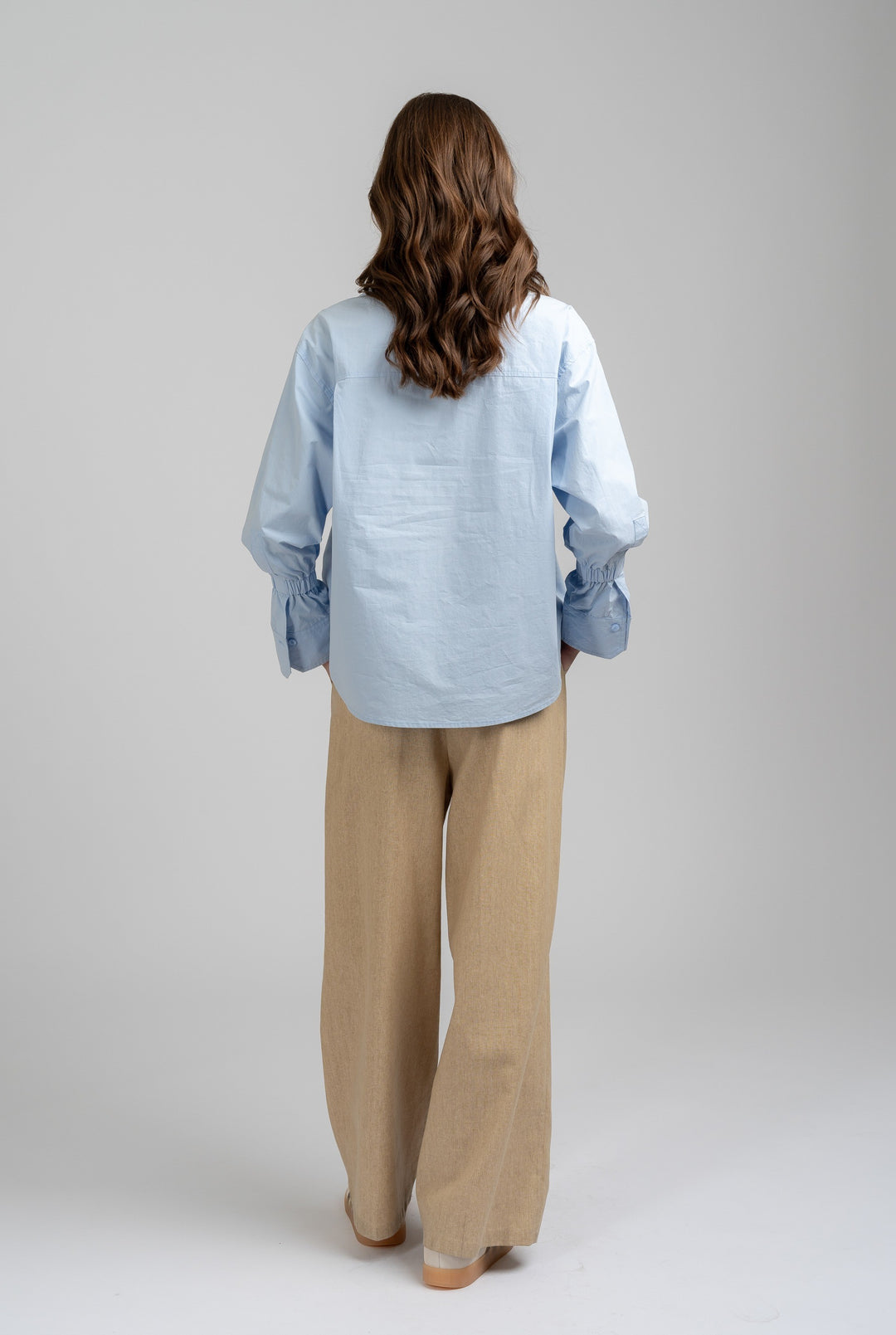 Baby Blue High Low Button Down Shirt