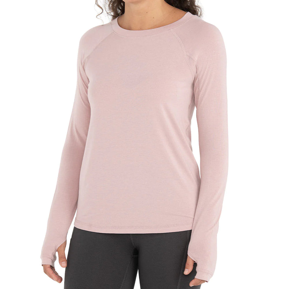 Free Fly Women's Bamboo Midweight Long Sleeve - Harbor Pink, L
