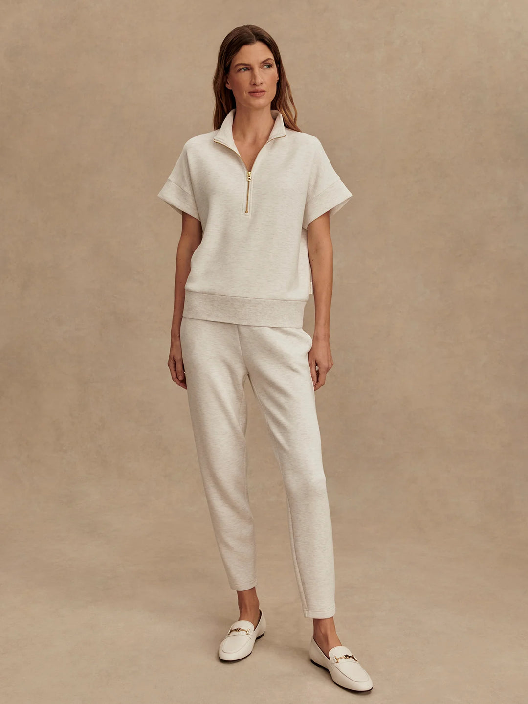 Varley The Slim Pant 27.5" in Ivory Marl
