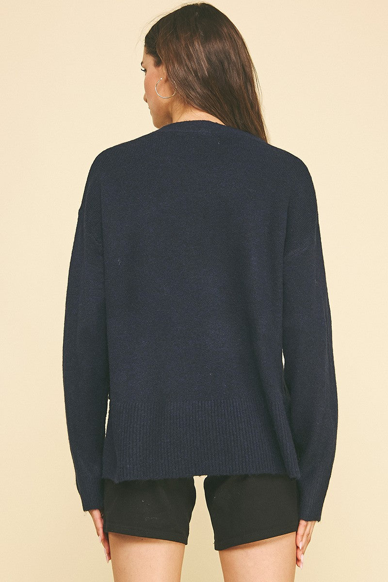 Navy V-neck Sweater