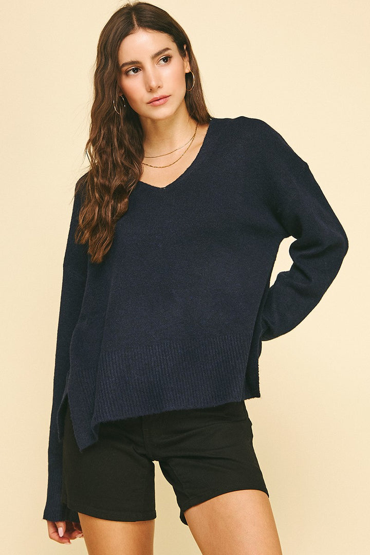 Navy V-neck Sweater