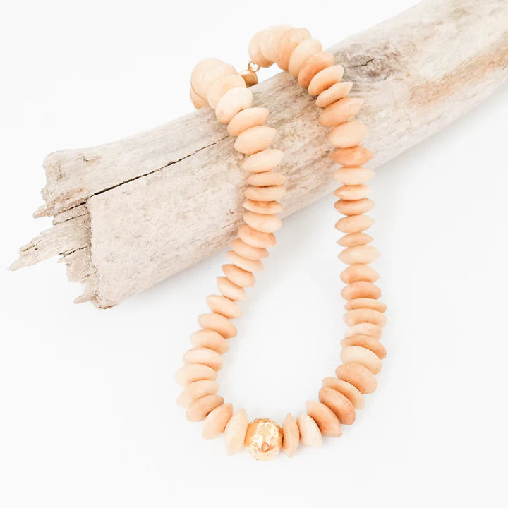 Heishi Necklace in Tan