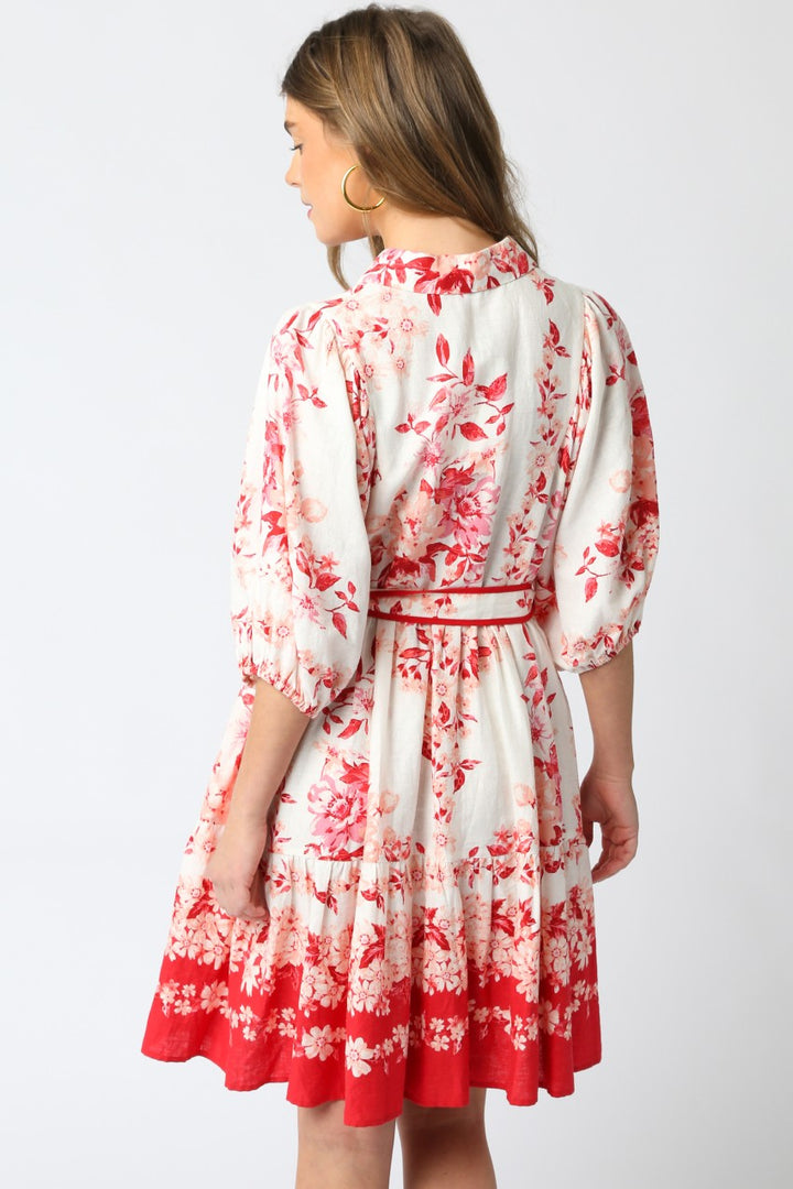 Karine Floral Dress in Orange Multi