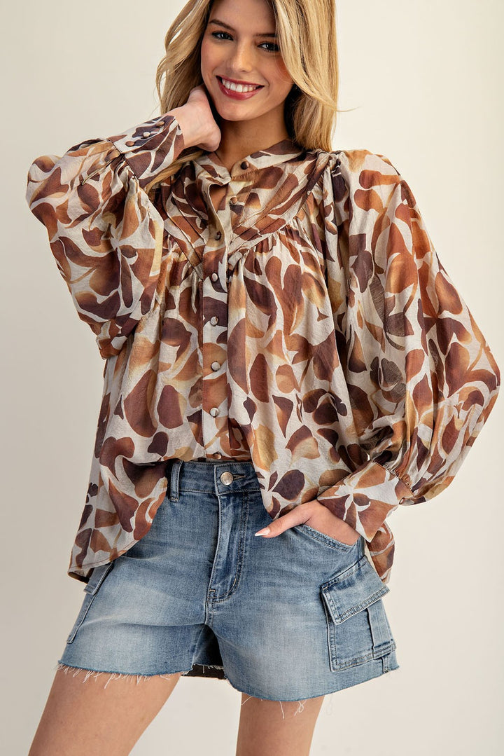 Face The World Brown Top