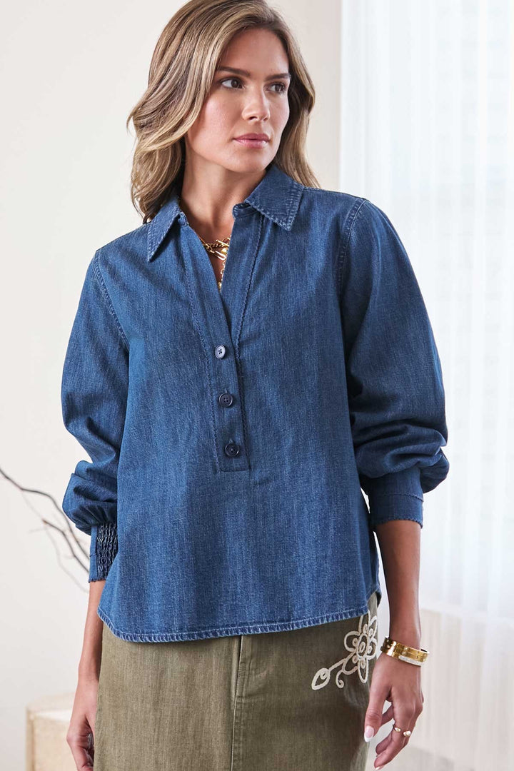 Denim Button Down Top