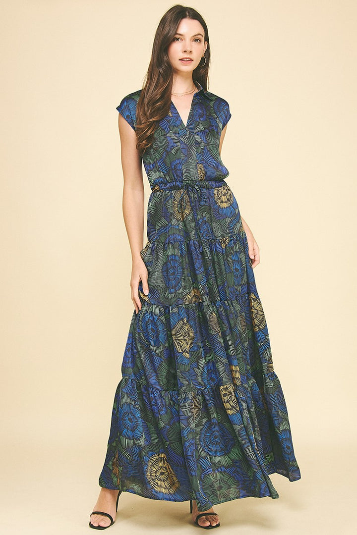 Blue Floral Maxi Dress