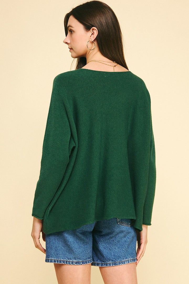 V-Neck Sweater in Green