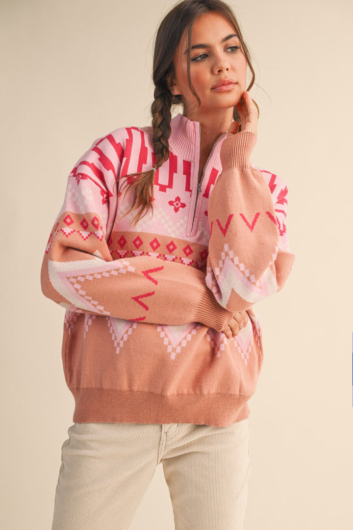 Not So Fast Pink Multi Sweater