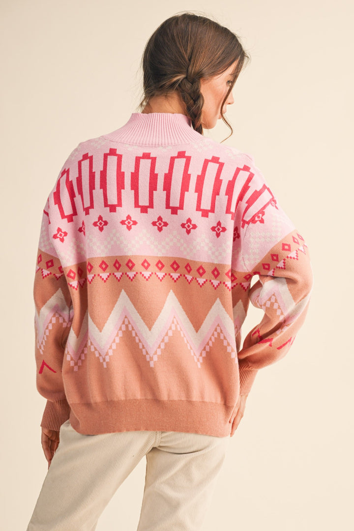Not So Fast Pink Multi Sweater