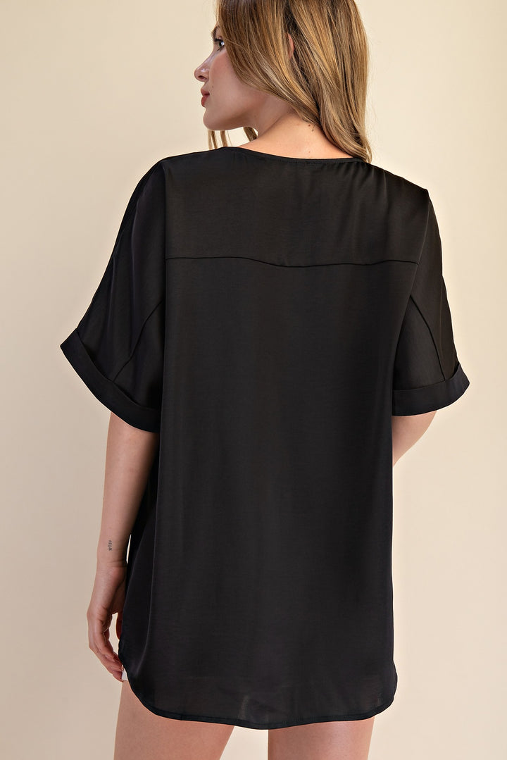 Take Me Places Top in Black