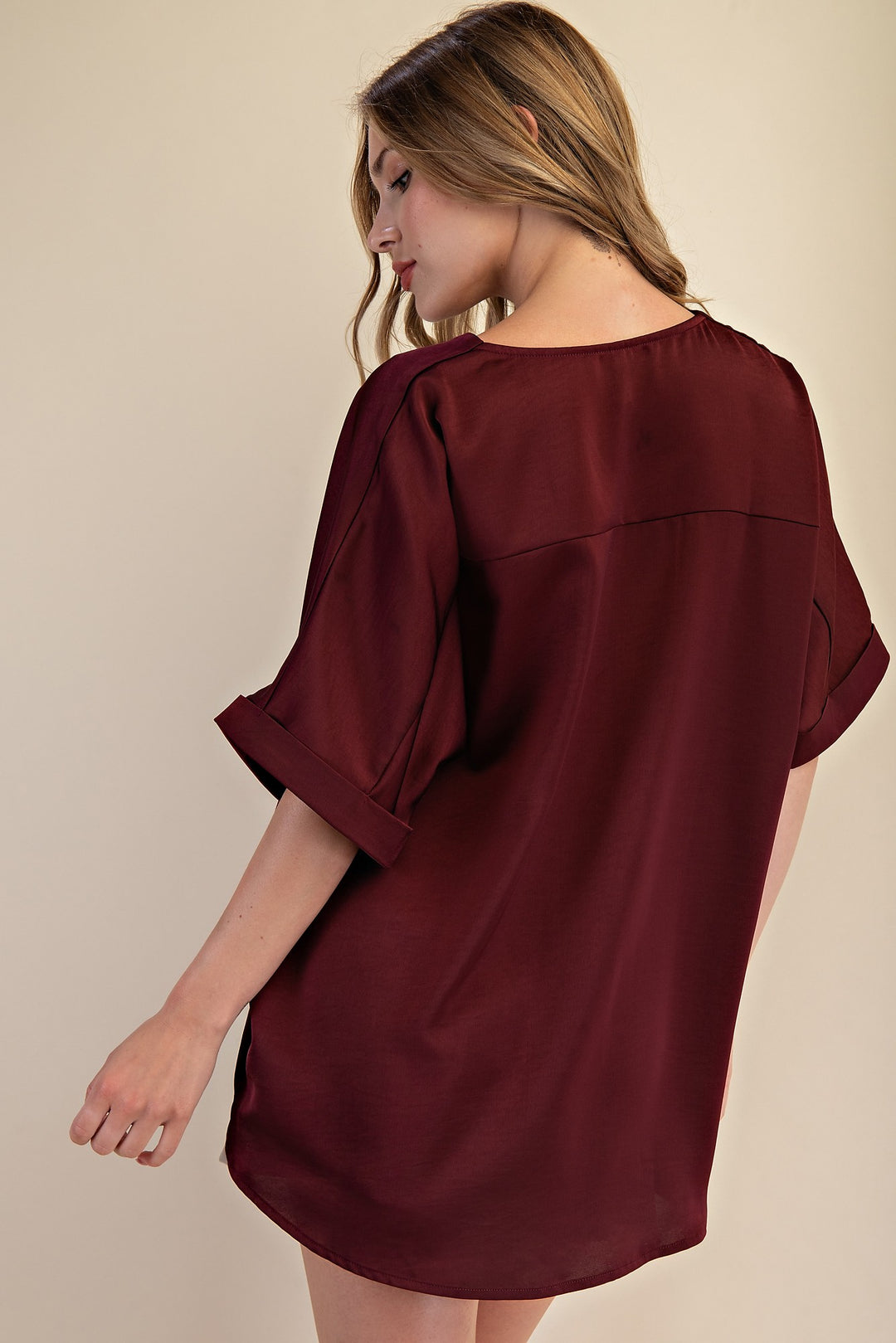 Take Me Places Top in Burgundy