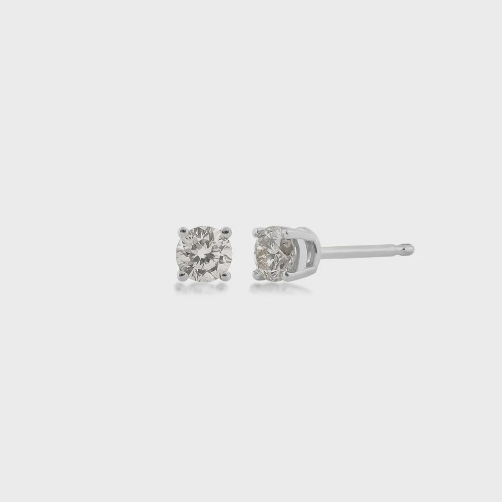 1/3  CTTW Round Diamond 4 prong studs