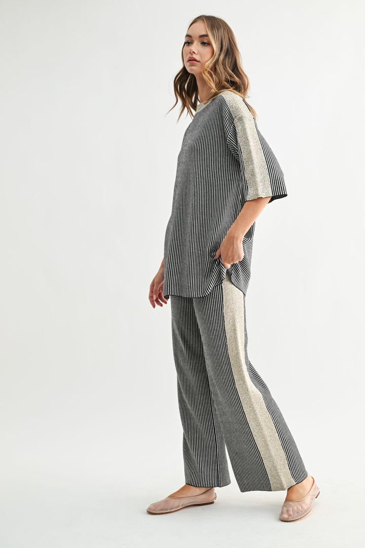 Shennie Pants in Stripe Gold