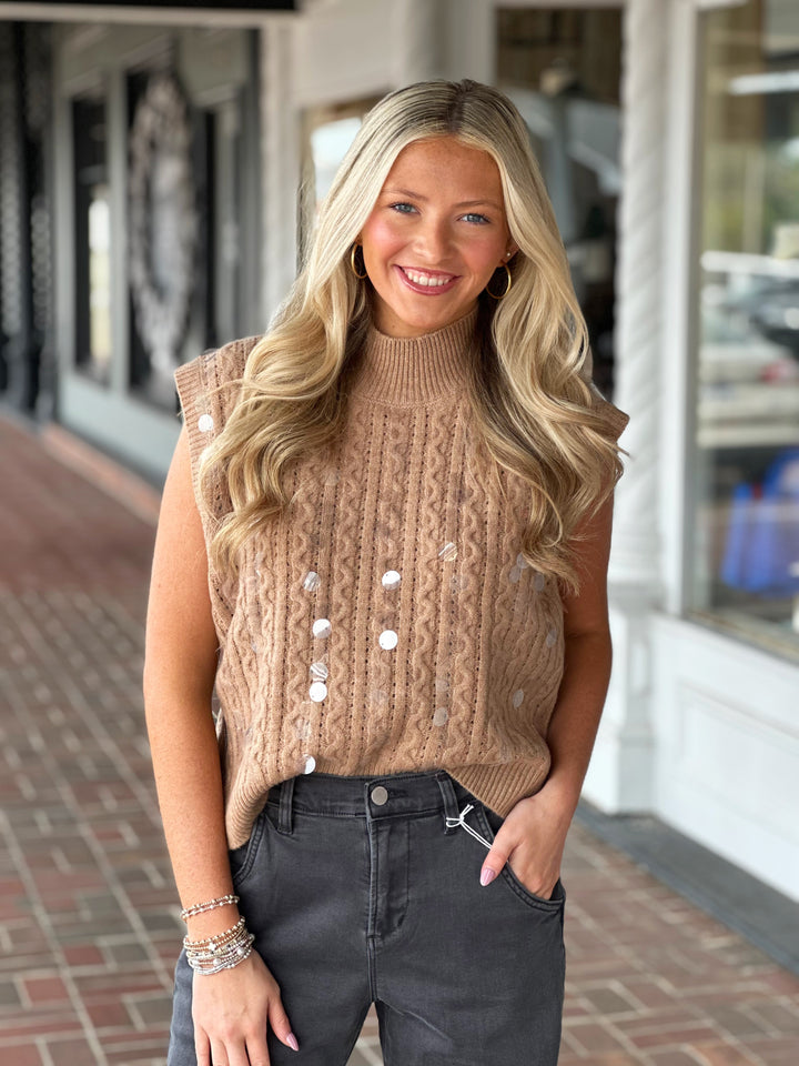 The Harvest Sweater Vest in Mocha