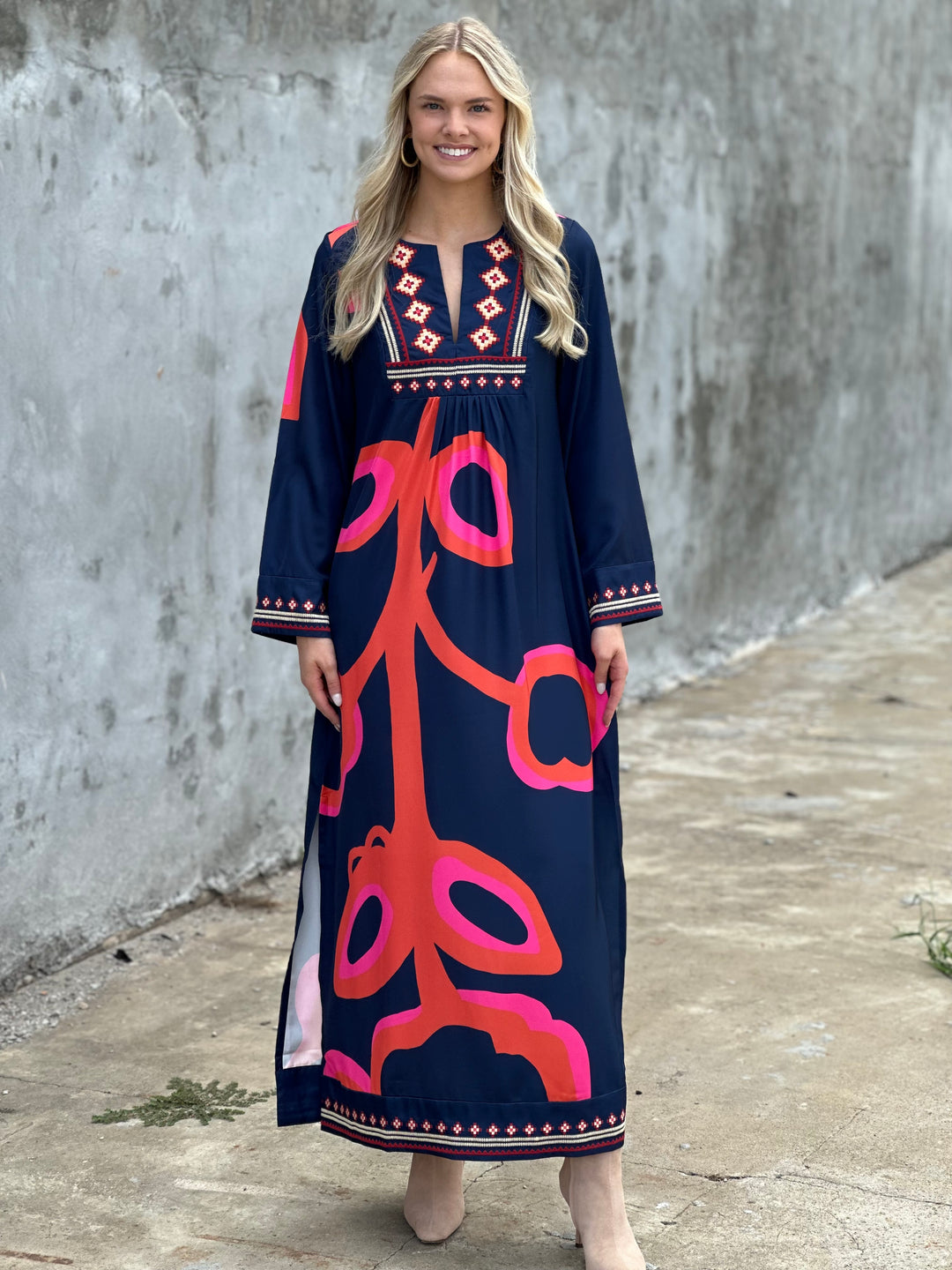 CK Bradley Crispell Caftan in Ocean Fire