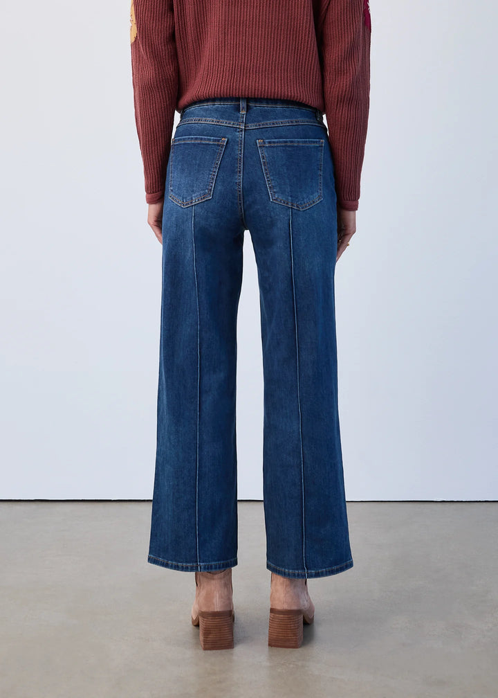 French Dressing Olivia Wide Ankle Jeans In Dark Indigo