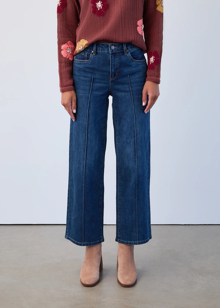 French Dressing Olivia Wide Ankle Jeans In Dark Indigo