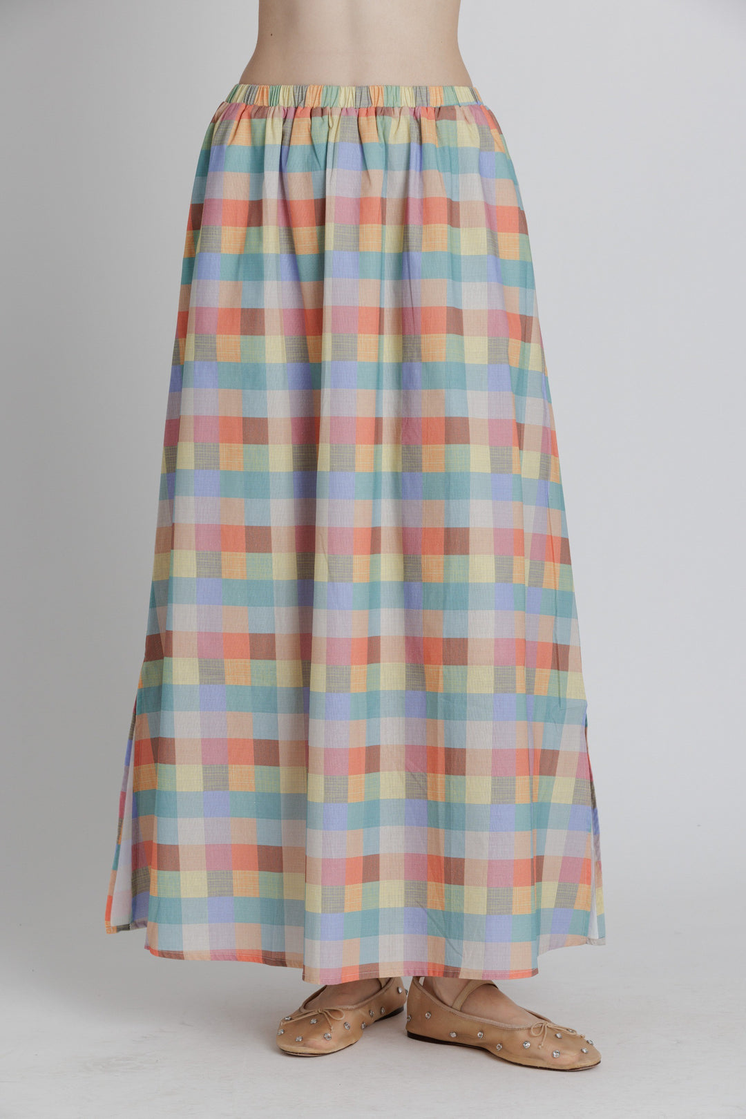 Plaid Midi Skirt