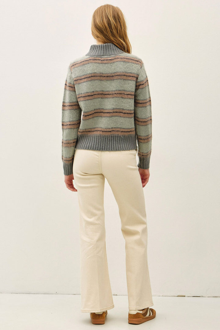Everything After Striped Sweater in Storm Blue