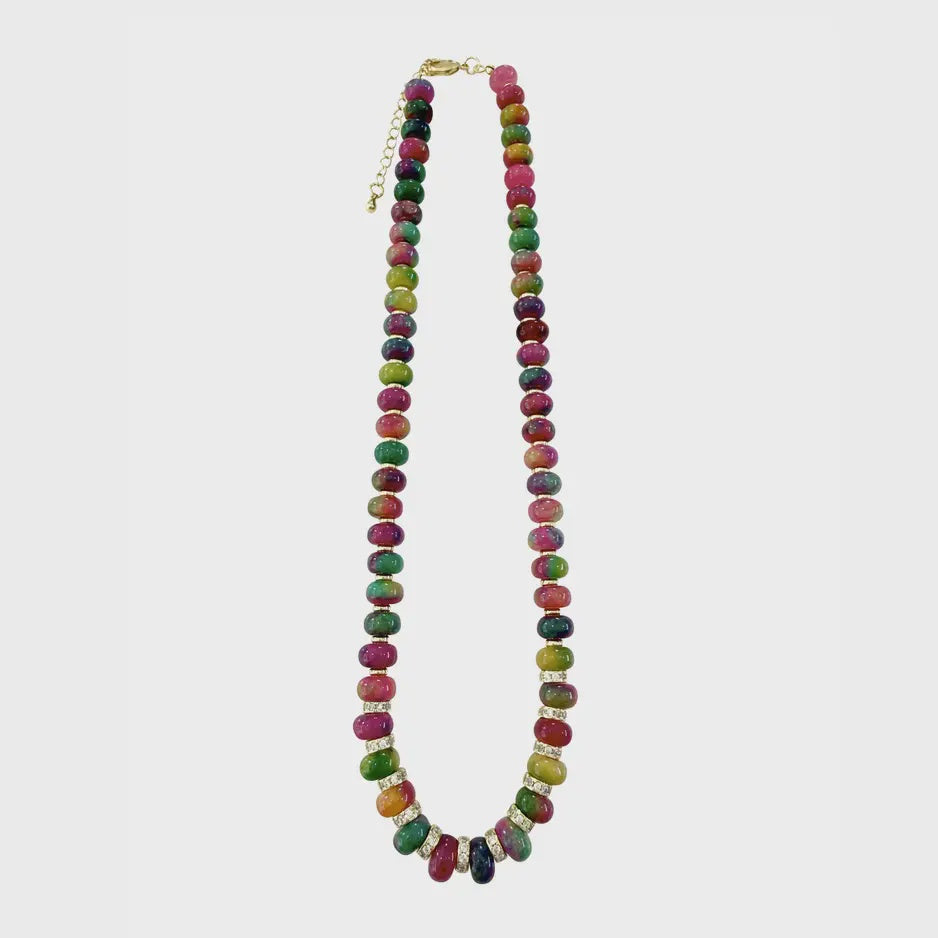 Harlow Beaded Necklace in Dark Multi