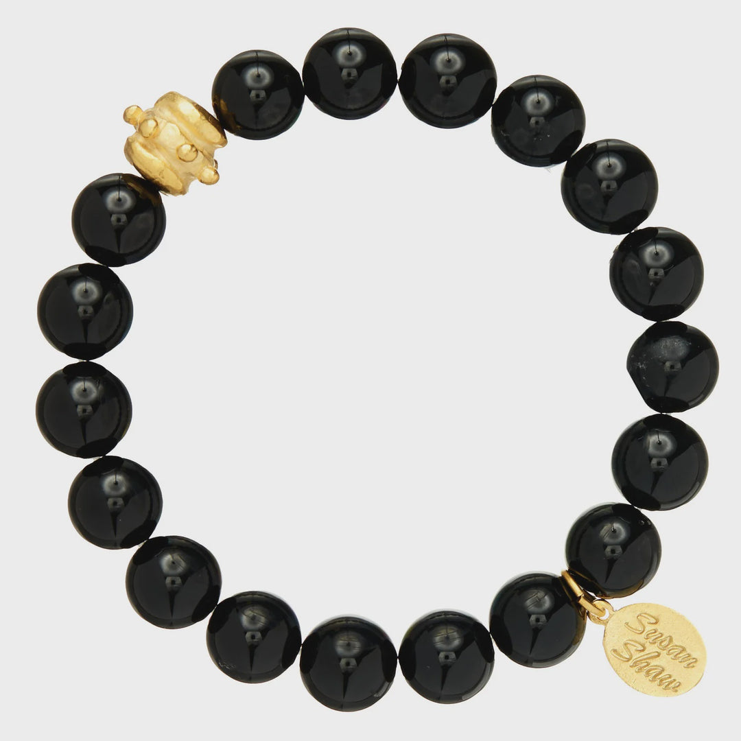 Susan Shaw Bailey Stretch Bracelet in Black Onyx
