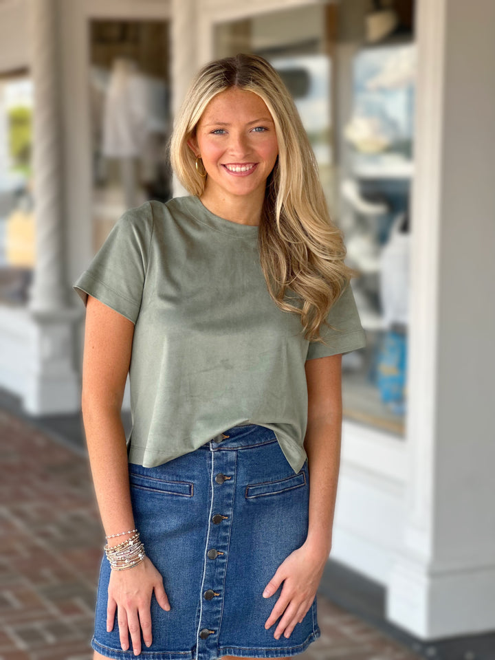 Steve Madden Ezra Top in Jade Cream