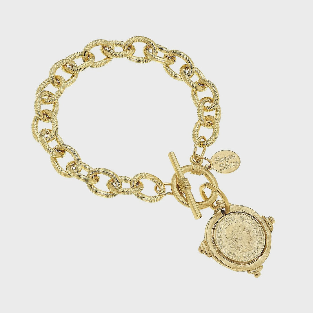 Susan Shaw Coin Toggle Bracelet