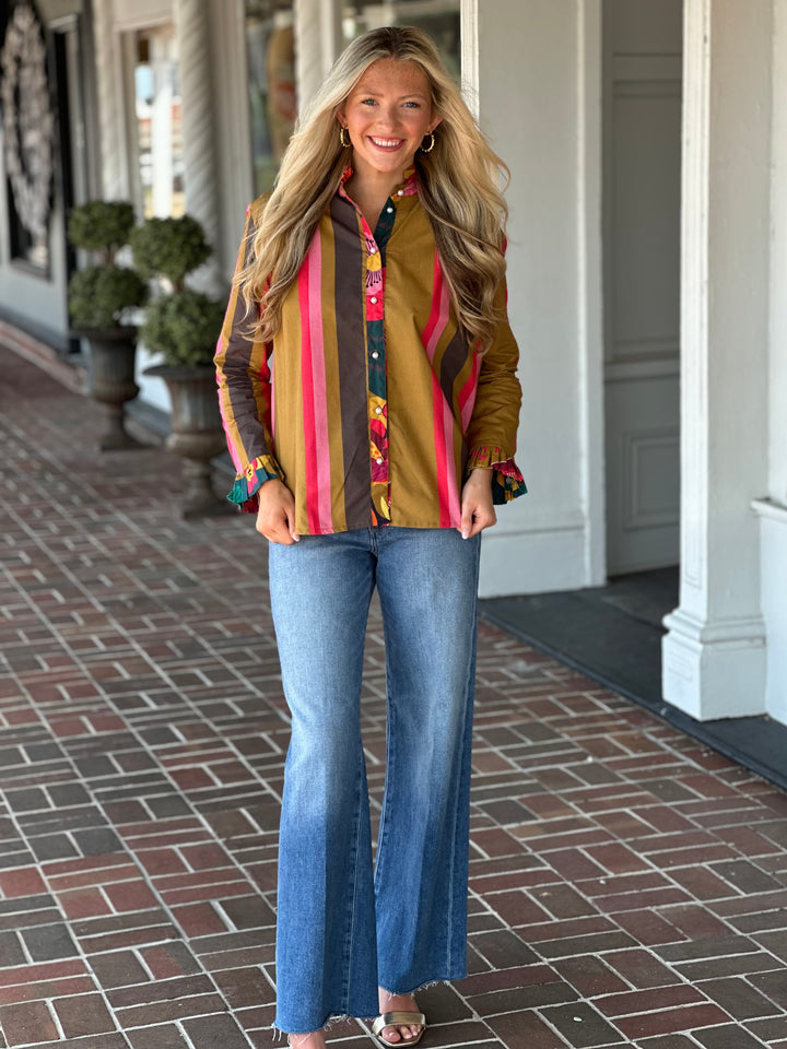 Just Darviny Paris Top in Ember Stripe