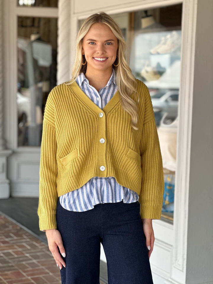 Baby Yellow Button Down Knit Cardigan