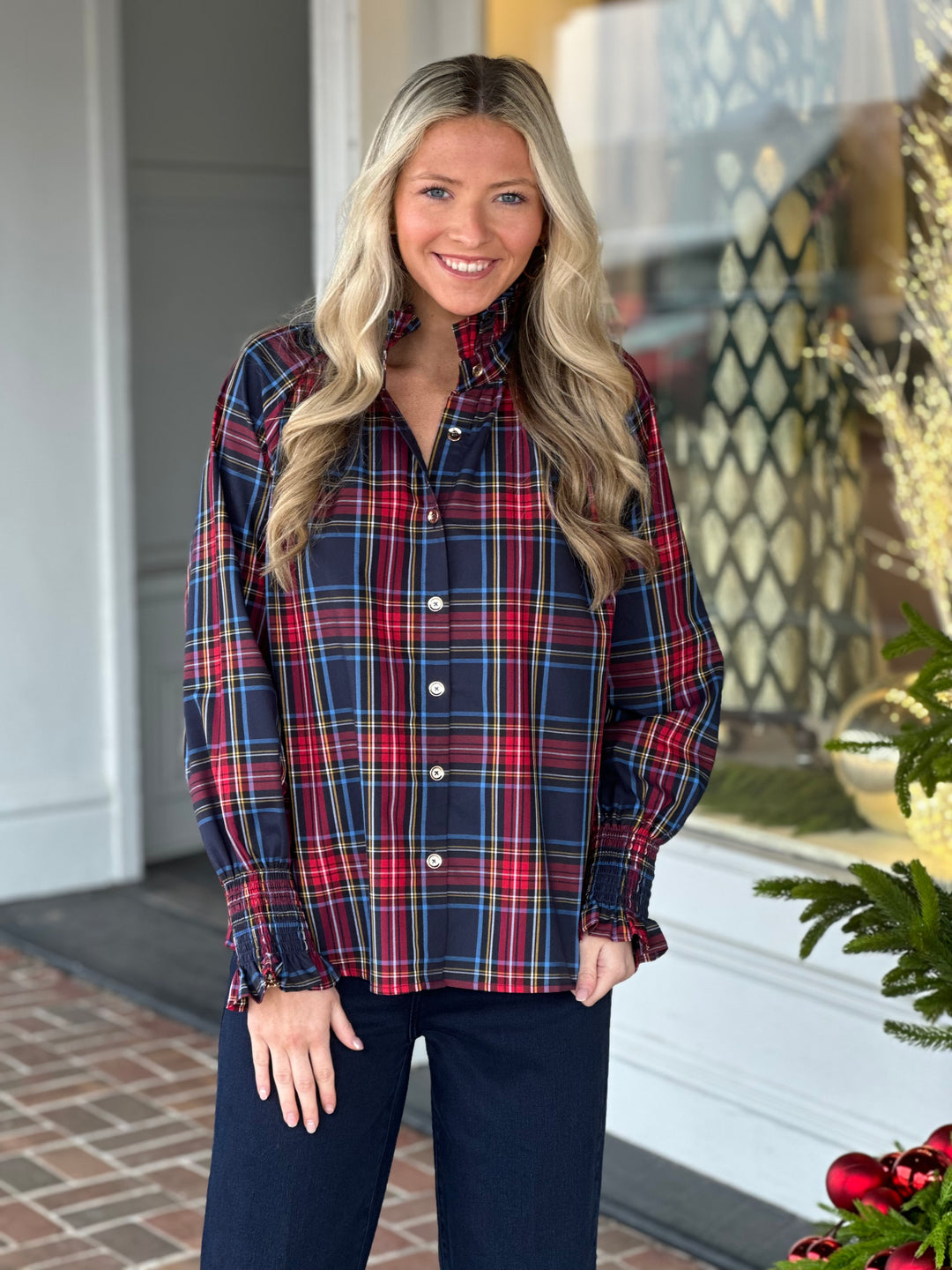 CK Bradley Frau Blouse in Navy Stripe