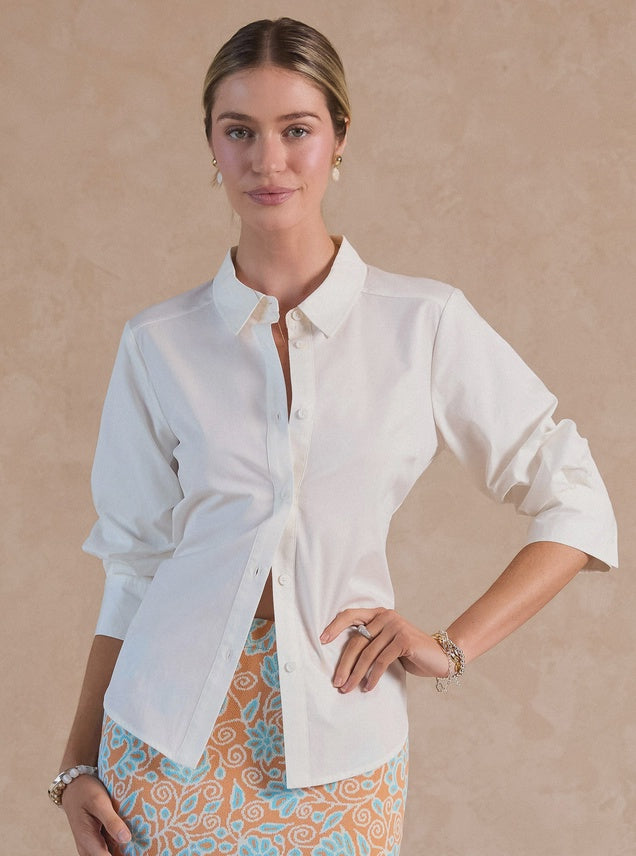Button-Down Shirt Blouse in Ivory Button-Down Shirt Blouse in Ivory