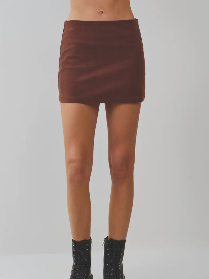 Take It Slow Brown Mini Skirt
