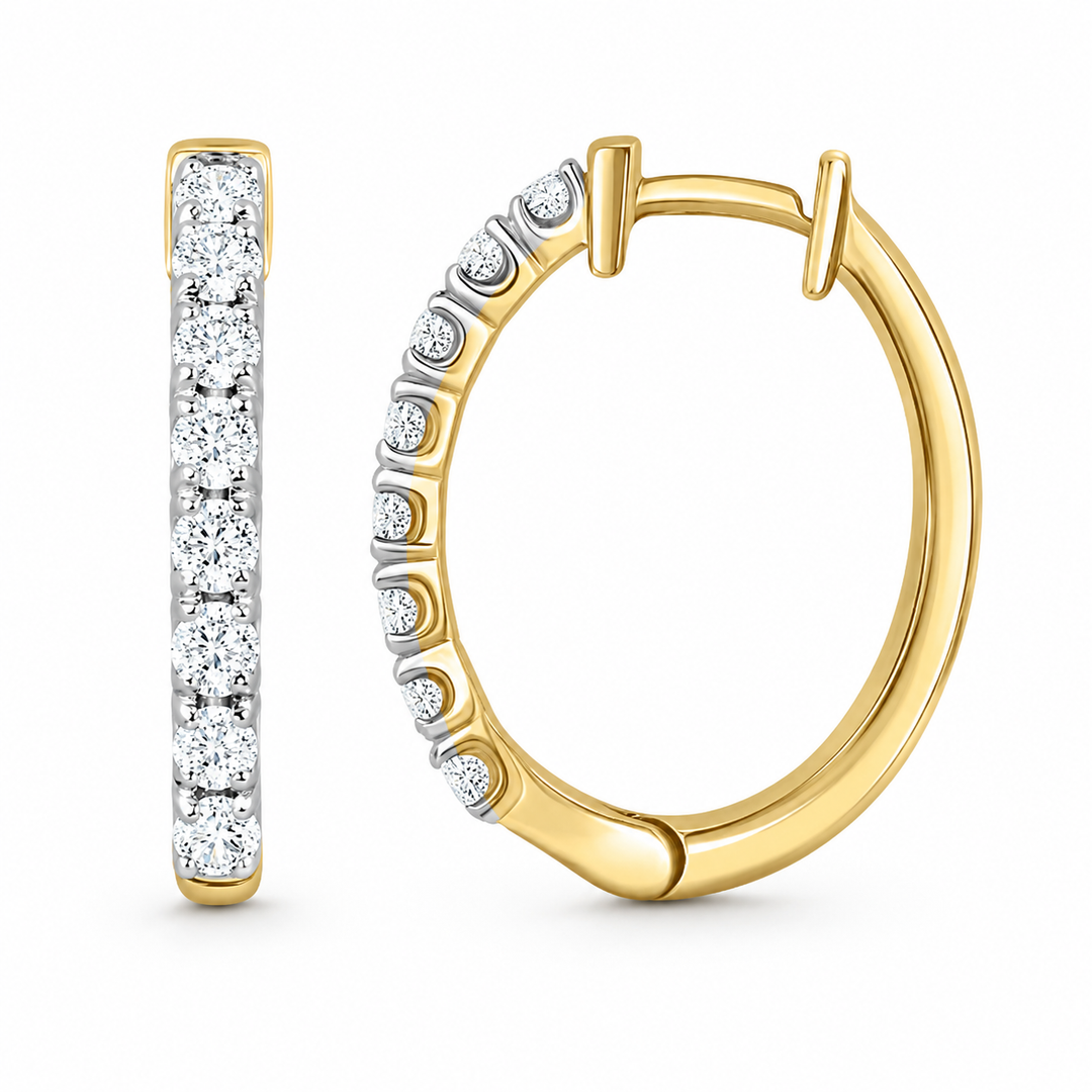 Heera Moti Small Hoop Earrings
