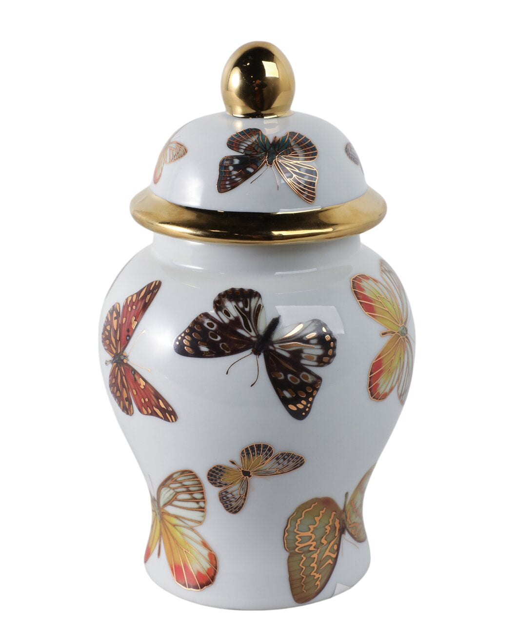 8X5" BUTTERFLIES TEMPLE JAR, MULTI
